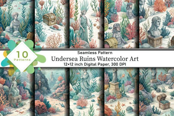 Download Undersea Ruins Watercolor Art - Premium Resources