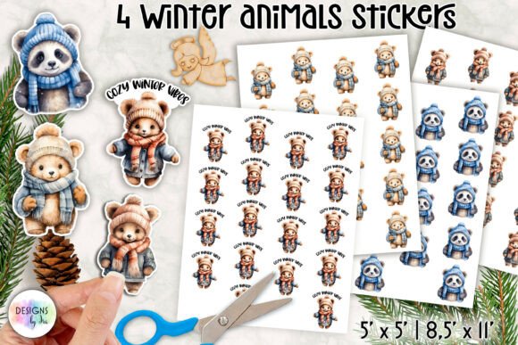 Download Winter Animals Stickers, Cozy Animals - Animal Collection