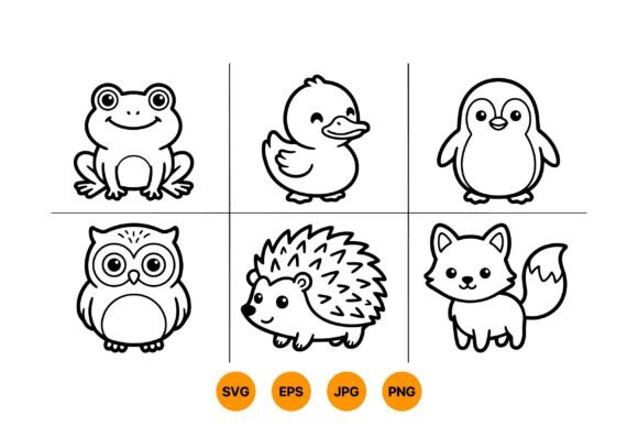 Download Cute Animal SVG Outlines - Animal Collection