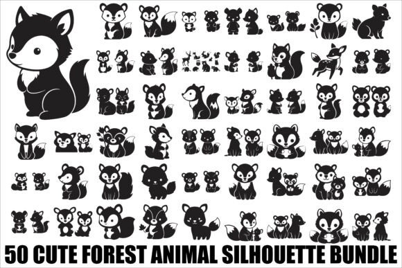Download Cute Forest Animal Silhouette Bundle - Animal Collection